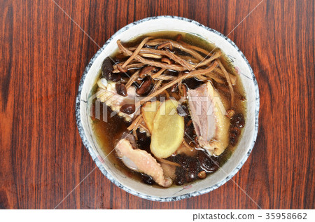 steamed chicken and agrocybe aegerita mushroom sou steamed chicken and agrocybe aegerita mushroom sou 35958662