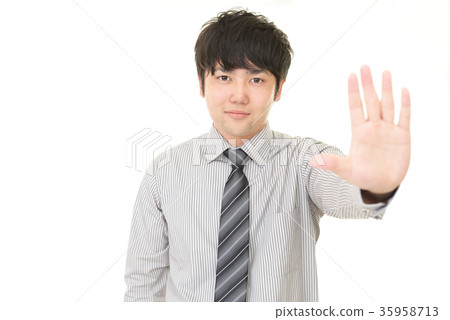 做停止姿態的商人 35958713