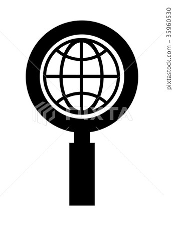 Earth mark in loupe - Stock Illustration [35960530] - PIXTA