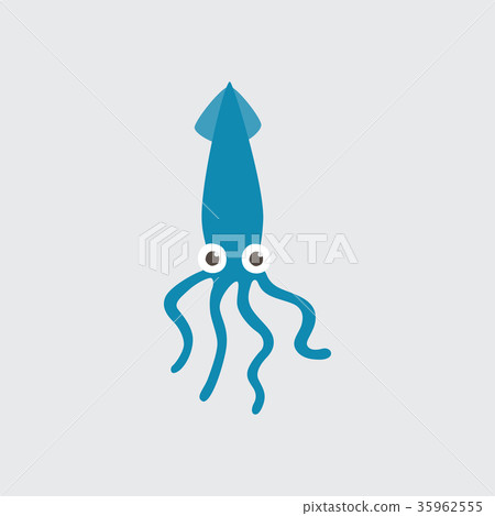 Funny octopus on white background 35962555