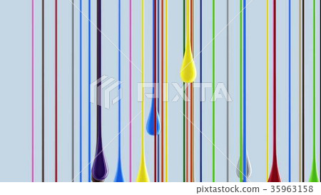 3D multicolor colorful glossy paint blobs dripping 35963158