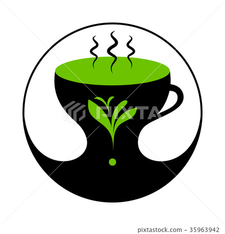 Hot Green Tea or Herb Tea in Cup with Steam. Hot Green Tea or Herb Tea in Cup with Steam. 35963942