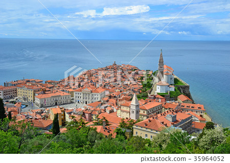 View of Piran town in Slovenia 35964052