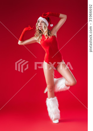 attractive santa girl attractive santa girl 35966692