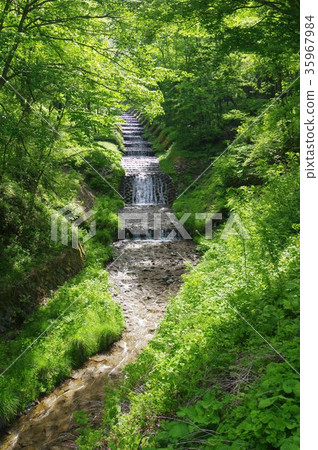 Ushiba River French style staircase Sabo facilities built in the Meiji era in Matsumoto City, Nagano Prefecture National Important Cultural Property 35967984