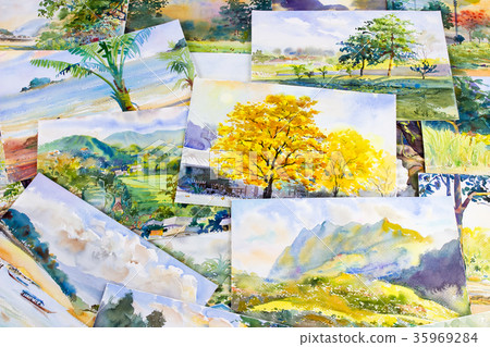 Watercolor paintings photography including memorie Watercolor paintings photography including memorie 35969284