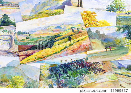 Watercolor paintings photography including memorie Watercolor paintings photography including memorie 35969287