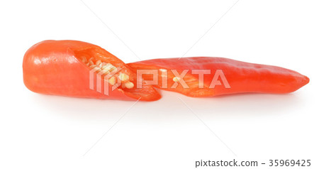 Red Hot chili peppers isolated on white background Red Hot chili peppers isolated on white background 35969425