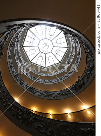 Spiral staircase with beautiful rails 35969441