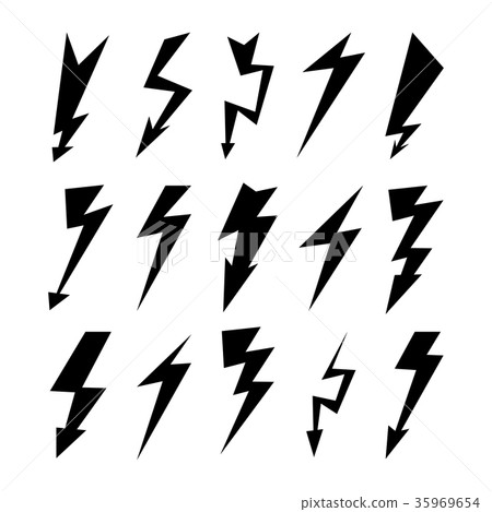 Lightning Icon Set. - Stock Illustration [35969654] - PIXTA