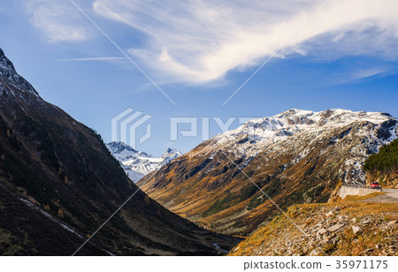 Alps and forest of national parc in Switzerland 35971175