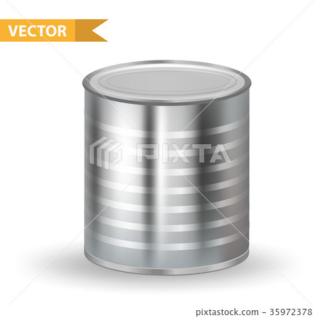 Realistic Metallic Tin Cans. 3d Tins containers Realistic Metallic Tin Cans. 3d Tins containers 35972378