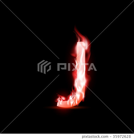 vector letter with red fire - Stock Illustration [35972628] - PIXTA