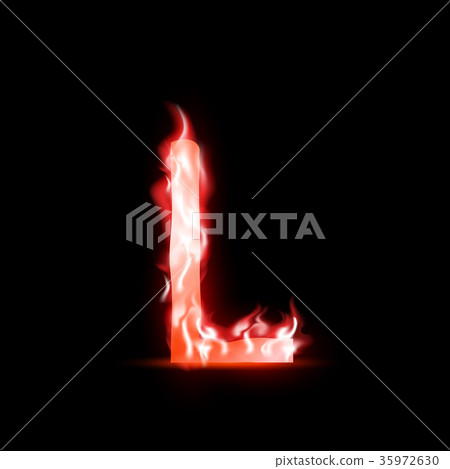 vector letter with red fire - Stock Illustration [35972630] - PIXTA