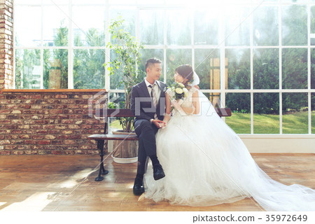 照片婚禮婚姻新娘和新郎 35972649