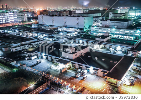 Keihin Industrial Zone seen from Kawasaki Marien (Kawasaki City, Kanagawa Prefecture) 35972830
