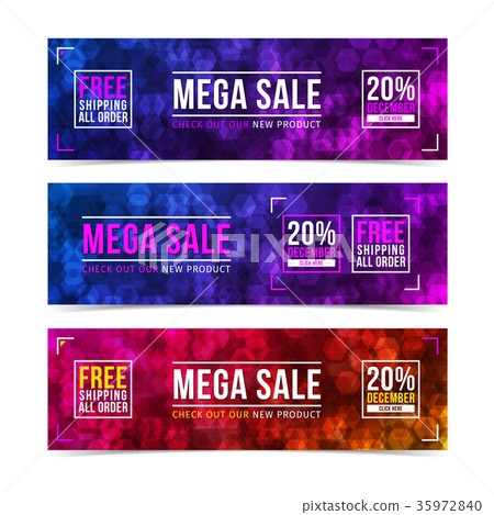 Mega Sale web banners template design. 35972840