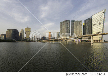 Skyscraper hotel and casino building in Macau 35973231