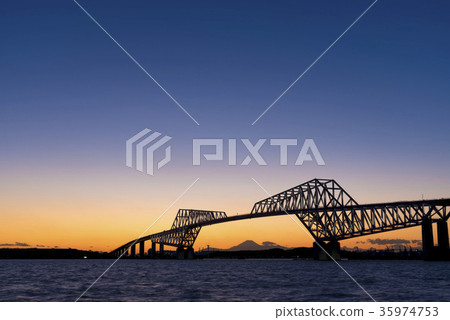 Tokyo Gate Bridge Mt. Fuji Sunset 35974753