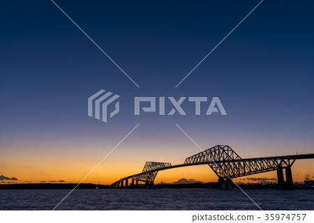 Tokyo Gate Bridge Mt. Fuji Sunset 35974757