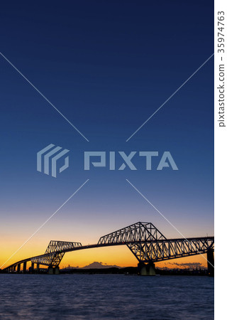 Tokyo Gate Bridge Mt. Fuji Sunset 35974763