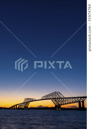 東京門橋富士山日落 35974764