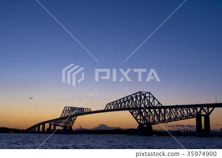 東京門橋富士山日落 35974900