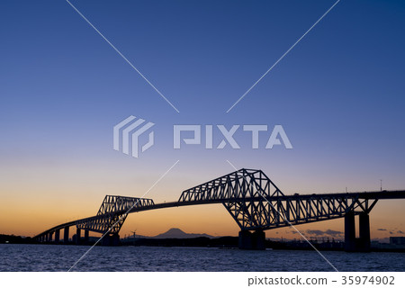 Tokyo Gate Bridge Mt. Fuji Sunset 35974902