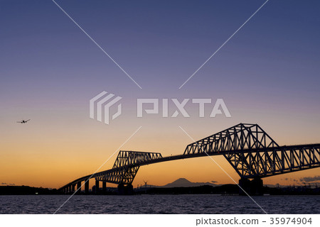 Tokyo Gate Bridge Mt. Fuji Sunset 35974904