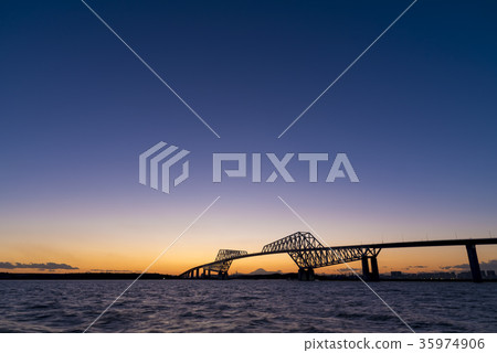 Tokyo Gate Bridge Mt. Fuji Sunset 35974906