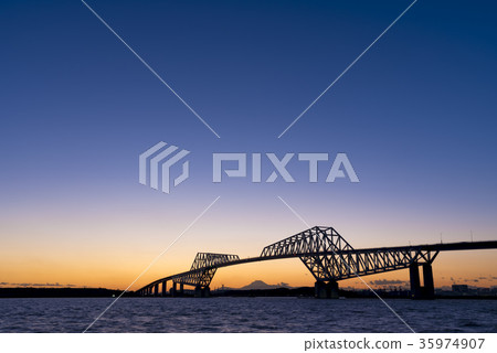 Tokyo Gate Bridge Mt. Fuji Sunset 35974907