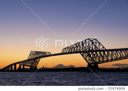 Tokyo Gate Bridge Mt. Fuji Sunset 35974909