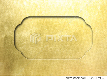 Frame gold _ blue sea wave (background material) gold 35977932