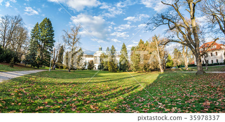 Topolcianky castle with park in autumn, Slovakia Topolcianky castle with park in autumn, Slovakia 35978337