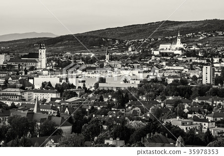 Nitra city, Slovakia, evening scene, colorless Nitra city, Slovakia, evening scene, colorless 35978353