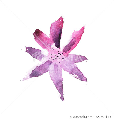 watercolor drawing of fresh garden flowers, summer watercolor drawing of fresh garden flowers, summer 35980143