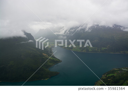 View from Hoven Mountain, Nordfjord, Norway View from Hoven Mountain, Nordfjord, Norway 35981564