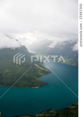 View from Hoven Mountain, Nordfjord, Norway 35981568