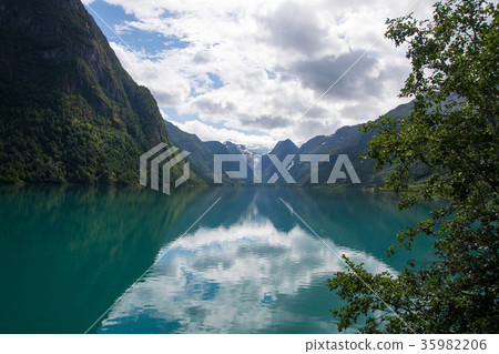 Lake near Briksdalsbreen, Sogn og Fjordane, Norway 35982206