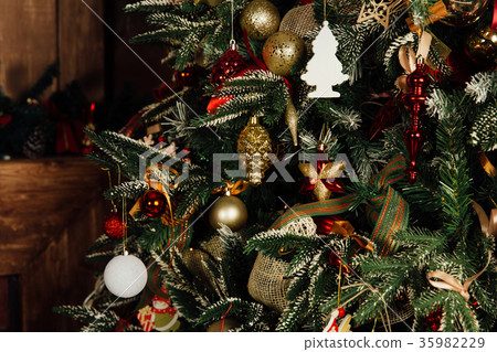 Christmas tree decorations. Close-up. Christmas tree decorations. Close-up. 35982229