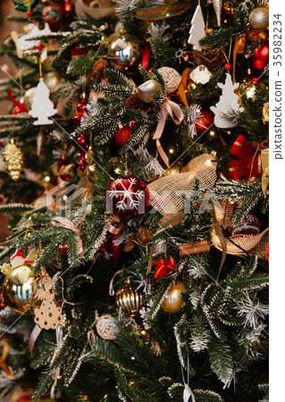 Christmas tree decorations. Close-up. Christmas tree decorations. Close-up. 35982234