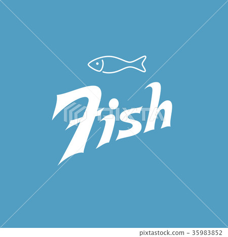 Fish lettering vector inscription - Stock Illustration [35983852] - PIXTA