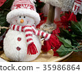 Christmas plush snowman. Happy New Year greeting 35986864