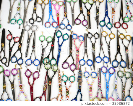 Collection of hairdressing scissors 35986872