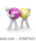 People with SMARTBUY words balls. 3d illustration 35987023