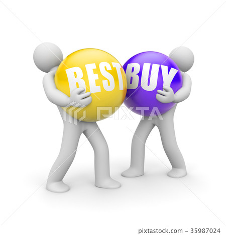 People with BESTBUY words balls. 3d illustration People with BESTBUY words balls. 3d illustration 35987024