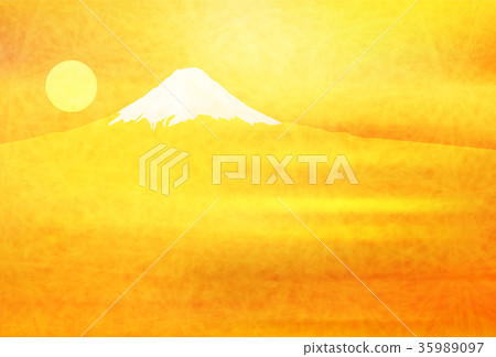 Fuji New Year's cards Japanese paper background Fuji New Year's cards Japanese paper background 35989097