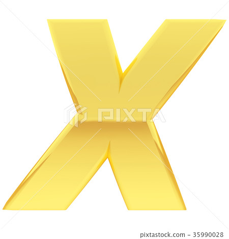 Gold alphabet symbol letter X 35990028