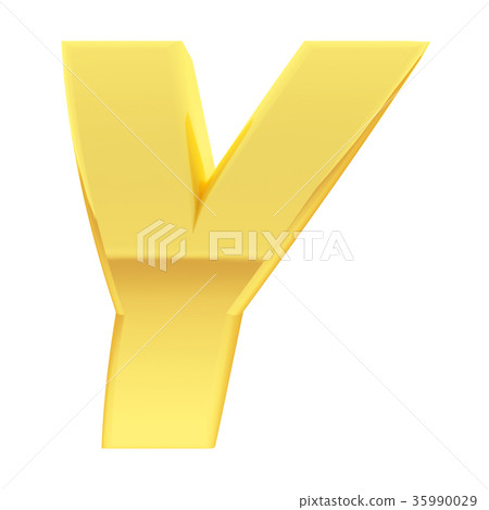 Gold alphabet symbol letter Y 35990029