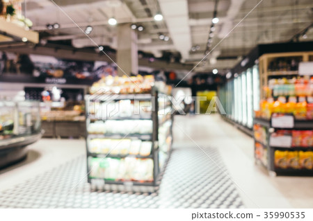 Abstract blur and defocused supermarket shopping in department store 35990535